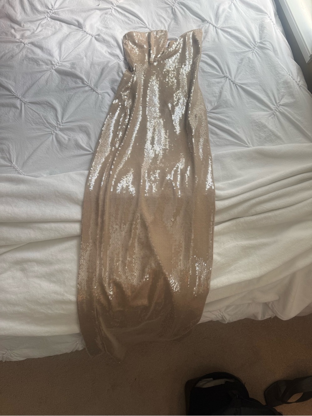 Meshki Strapless Sequin Gown in Gold - Picture 4 of 4